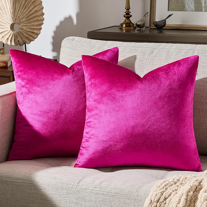 GIGIZAZA Pillow Covers 20x20 Velvet Decorative Pillows Sofa Couch Throw Pillow by GIGIZAZAFocusingonhomedecoration