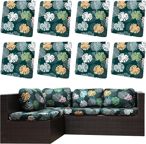 8Pcs Outdoor Cushion Covers, Patio Cushion Covers, Stretch Elastic Slipcovers by dreahoteztil