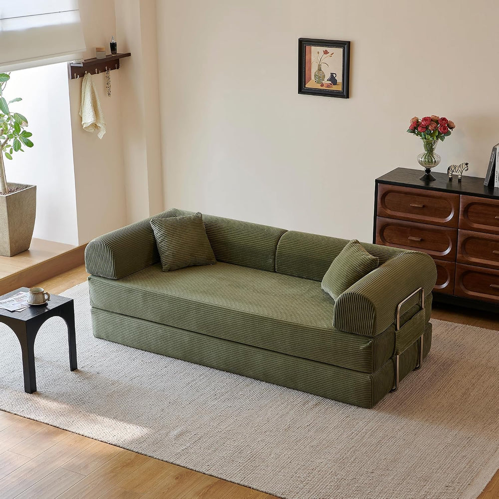 Eafurn 4-in-1 Boneless Convertible Sofa Bed, 79" Folding Mattress Couch ...