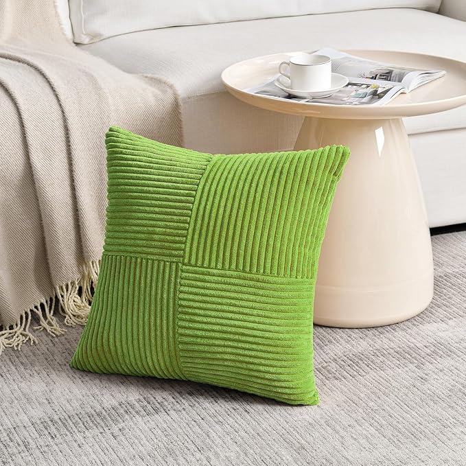 Fancy Homi Set of 2 Lime Green Euro Decorative Throw Pillow Covers 26x26 Inch - Image 2