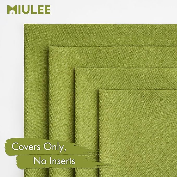 MIULEE Pack of 4 Decorative Outdoor Throw Pillow Covers Linen Waterproof Pillow - Image 5