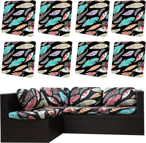 8Pcs Outdoor Cushion Covers, Patio Cushion Covers, Stretch Elastic Slipcovers by dreahoteztil