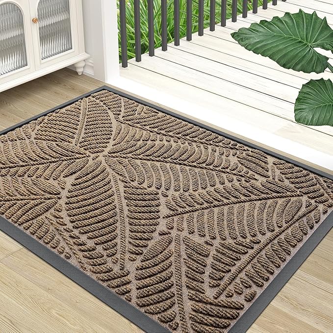Colorxy Waterproof Doormat, Sturdy Natural Rubber Front Indoor Mat, Non Slip by Colorxy