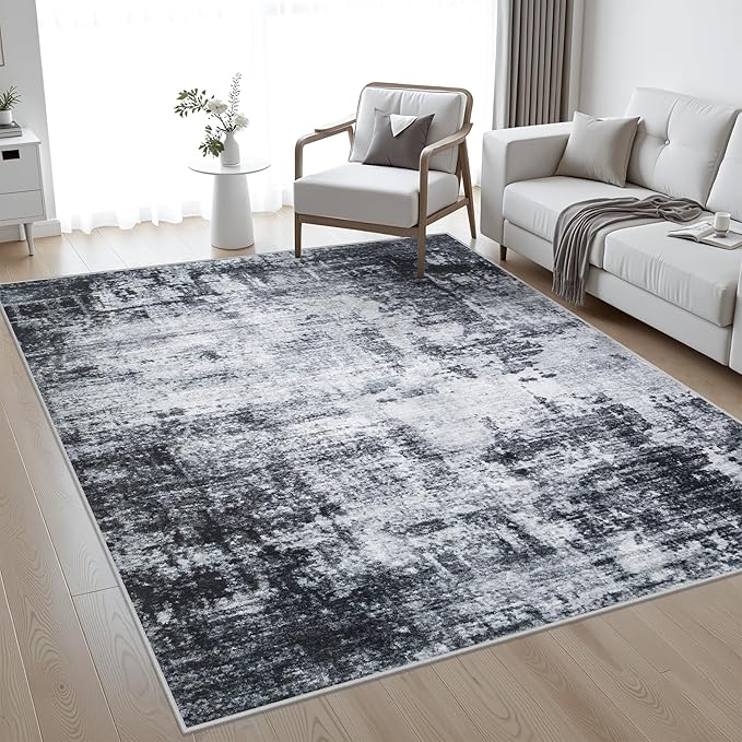 4x6 Area Rug Living Room Rug: Washable Modern Abstract Soft Thin Rug Indoor by FXRHLP