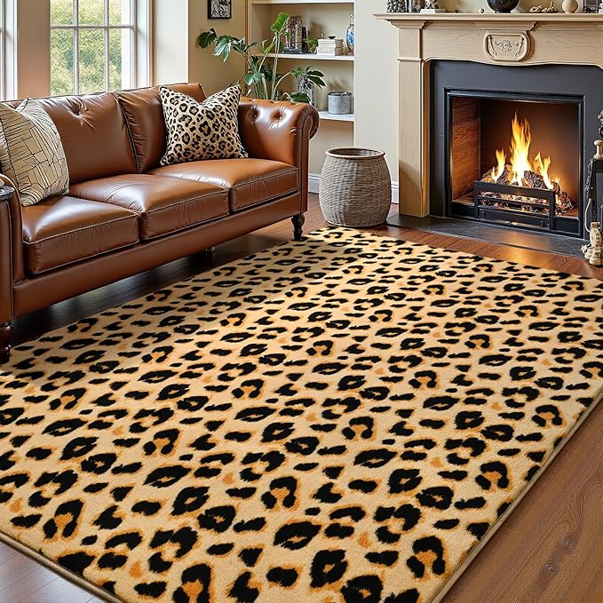 Amearea Soft Leopard Rugs for Bedroom Living Room, 4x6 Modern Cheetah Print - Image 7