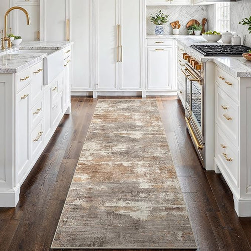 2'6''x8' Washable Kitchen Runner Rug: Modern Abstract Runners - Image 2