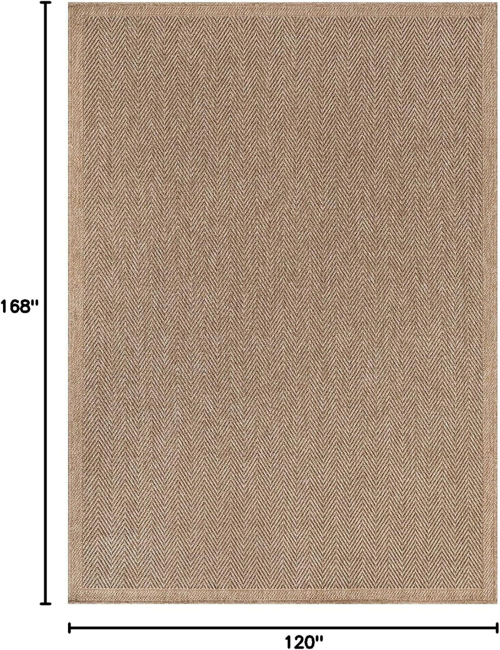 CAMILSON Easy Jute Rug 10x14, Indoor Outdoor Natural Color Fiber Area Rugs fo...
