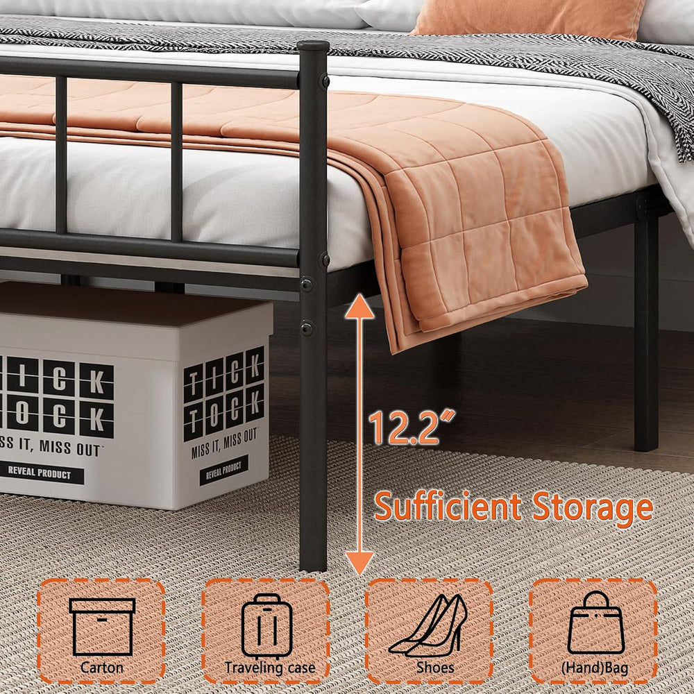 DIIYIV Full Metal Bed Frame,Steel Slat Support,Noise Free,Easy Assembly