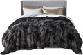 Bedsure GentleSoft Fluffy Tie Dye Black King Size Blanket by BEDSURE