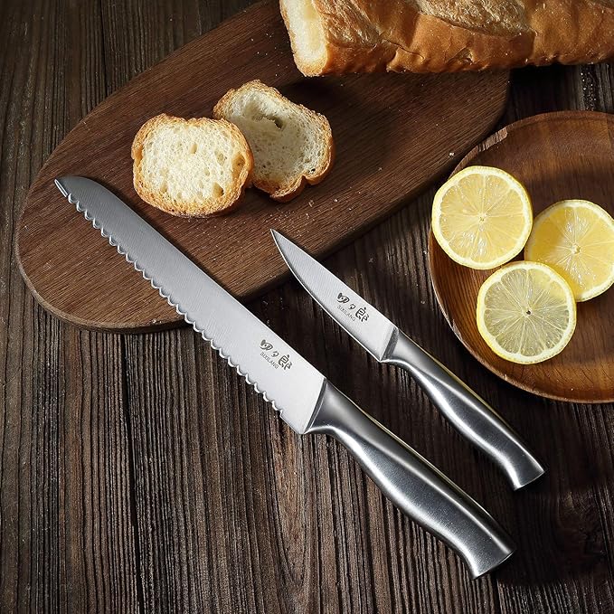 Knife Set, 8 Piece German Stainless Steel Hollow Handle Manual Knife Sharpener - Image 7