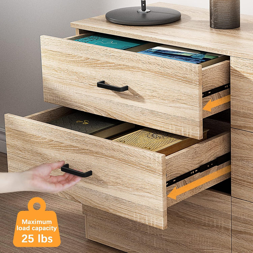Dresser for Bedroom, 6 Drawer Double Dresser, Modern Chest of Drawers with De...