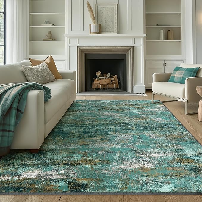 Area Rugs 5x8 for Living Room Bedroom, Modern Abstract Machine Washable Rug - Image 3