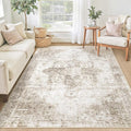 Area Rug 4x6 Washable Rug, Vintage Boho Medallion Rugs Non-Slip Soft Low Pile by VECARF