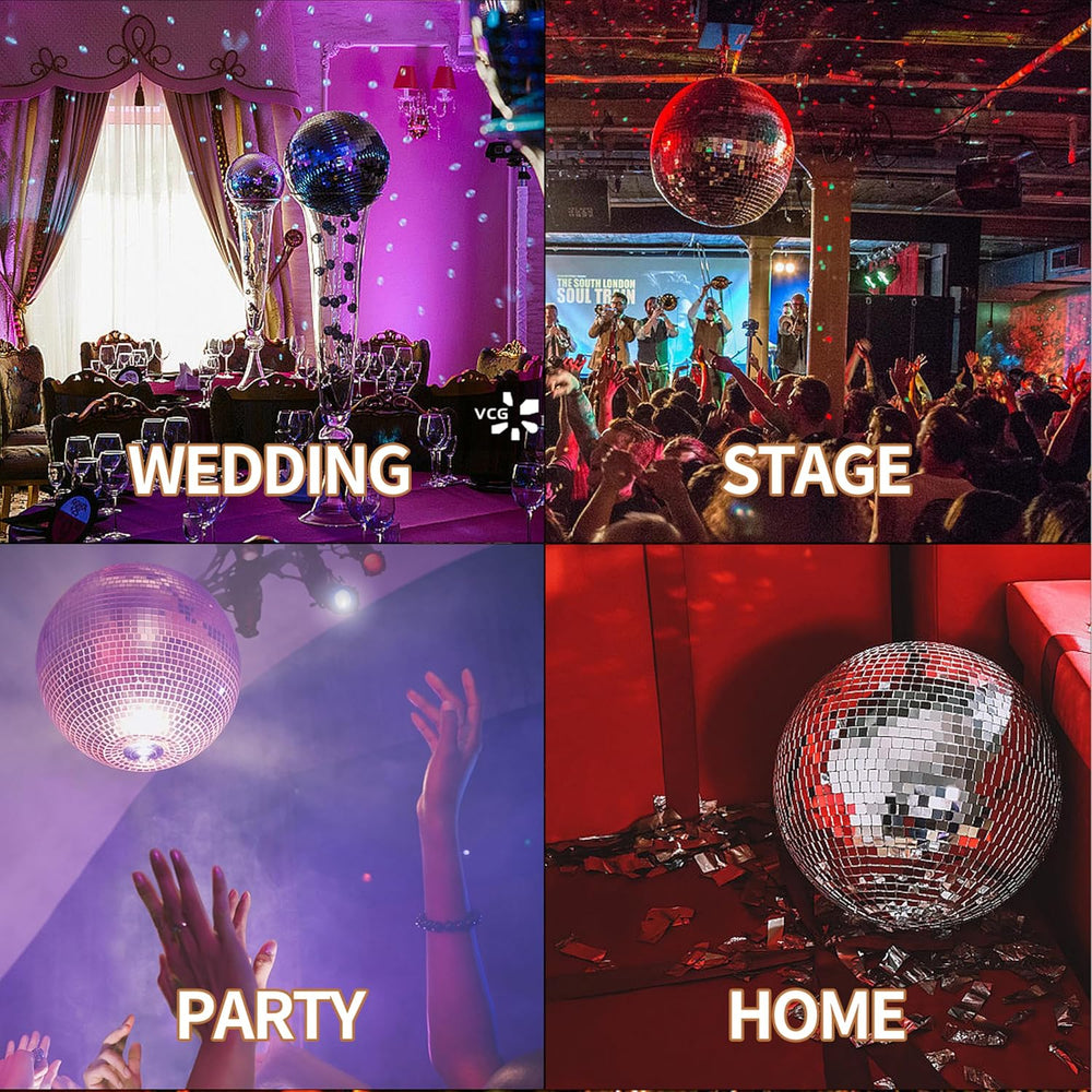 Large Disco Ball, 16 Inch Mirror Ball for Party Halloween Decor, Silver