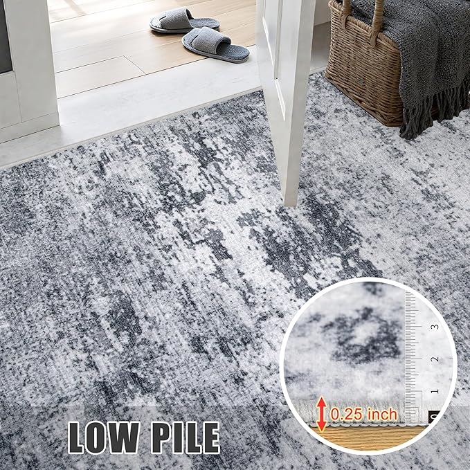 8x10 Area Rug Living Room Rug: Washable Modern Abstract Soft Thin Rug Indoor - Image 8