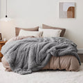Bedsure GentleSoft Fluffy Grey Blankets Queen Size by BEDSURE