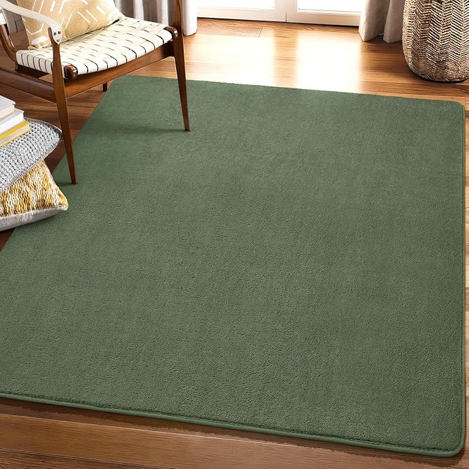 Amearea 4x4 Square Area Rugs for Bedroom Living Room, Sage Green Thickened - Image 9