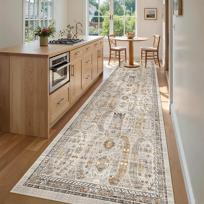 Madane Hallway Rug 3x10, Kitchen Rugs Washable Entryway Rug Vintage Kitchen - Image 4