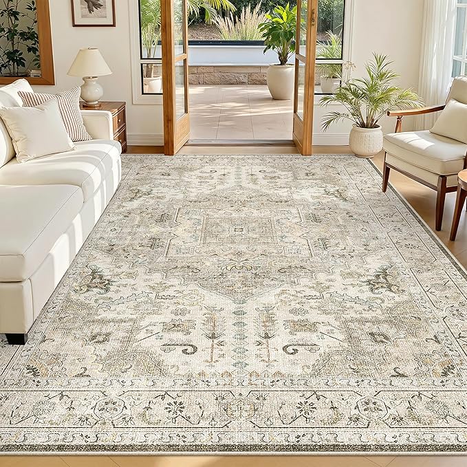 Madane 6x9 Area Rugs for Living Room, Stain Resistant Washable Rugs, Non-Slip by Madane