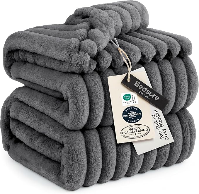 Bedsure GentleSoft Frost Gray California King Size Blanket by BEDSURE