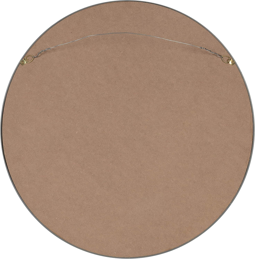 Kate and Laurel Travis Round Wood Wall Mirror, 21.6" Diameter, Navy Blue...