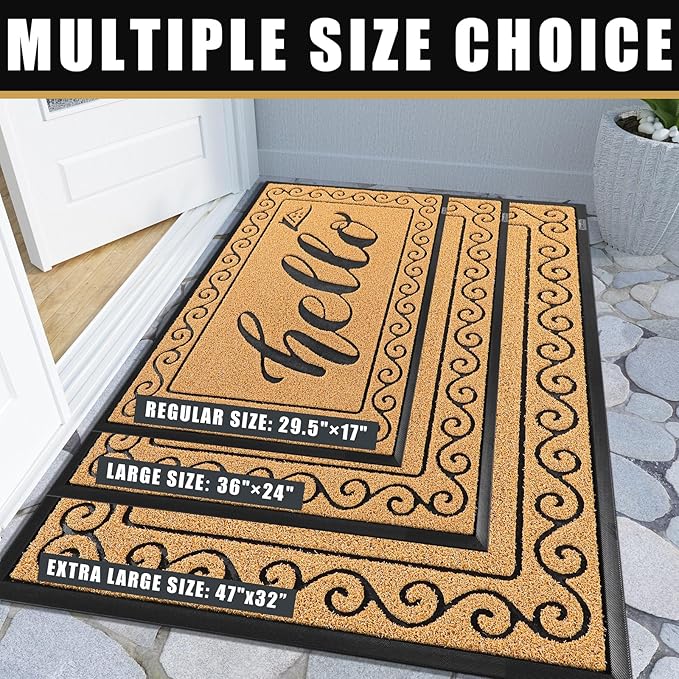 Yimobra Welcome Mats for Front Door 29.5x17, Heavy Duty Waterproof Outdoor Door - Image 5