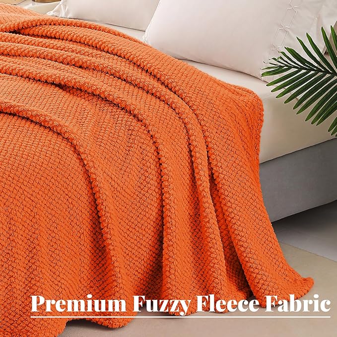 Whale Flotilla Twin Size Fuzzy Fleece Blanket, Fluffy Warm Soft Jacquard Bed - Image 5