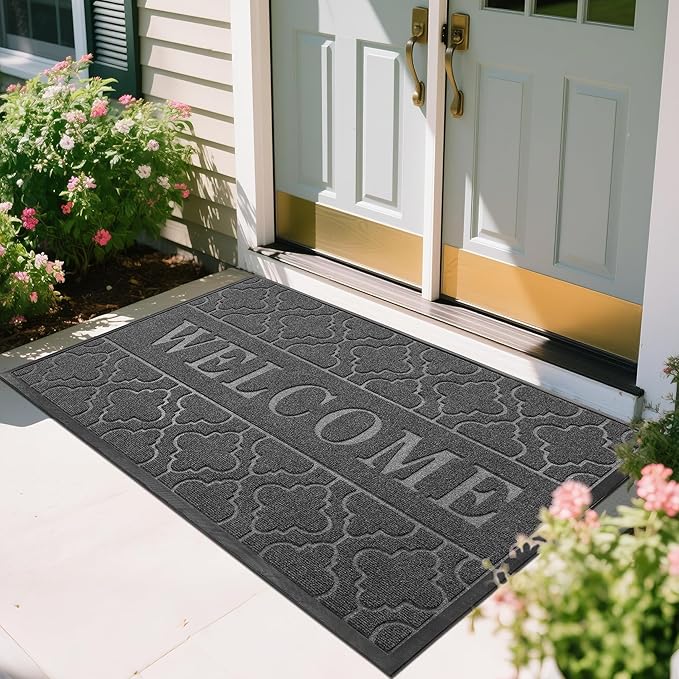 Yimobra Welcome Mat Outdoor Indoor, All-Season Waterproof Front Door Mat by Yimobra