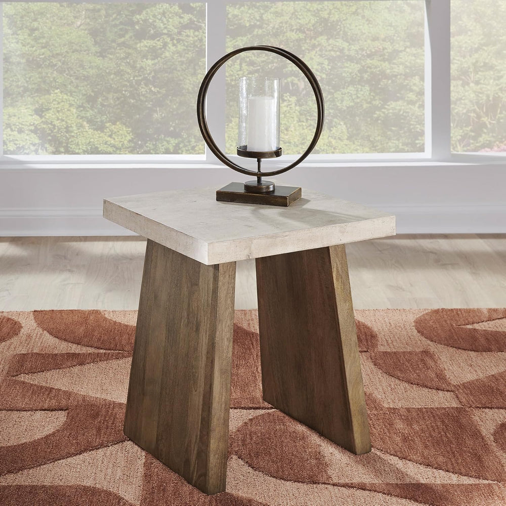 Signature Design by Ashley Brendalhouse Casual End Table with Faux Cement Top...