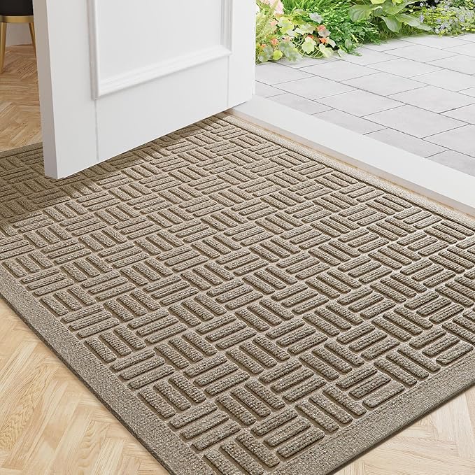 Mibao Front Door Mat Indoor Outdoor Entrance, Dirt Trapping Waterproof by Mibao