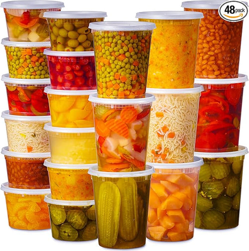 48 Pack Plastic Deli Containers by Munfix