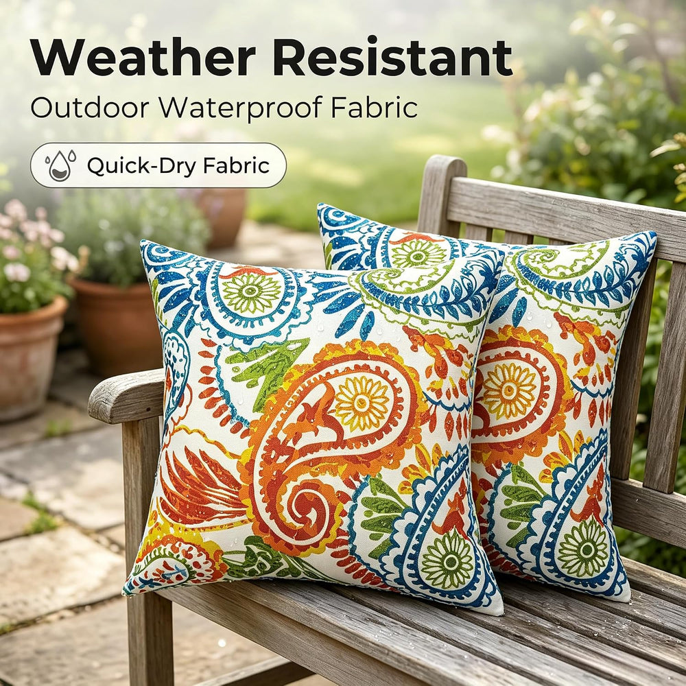 JMGBird Outdoor Patio Pillows Waterproof Outdoor Pillow Inserts Included