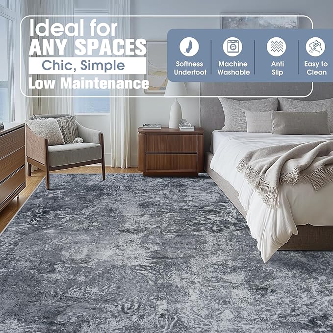 9x12 Area Rugs for Living Room Rug Washable: Abstract Large Rug for Dining Room - Image 9