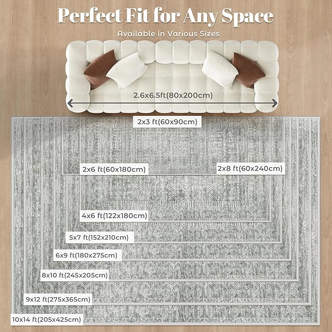 Washable Area Rug 5x7: Moroccan Rug - Image 9