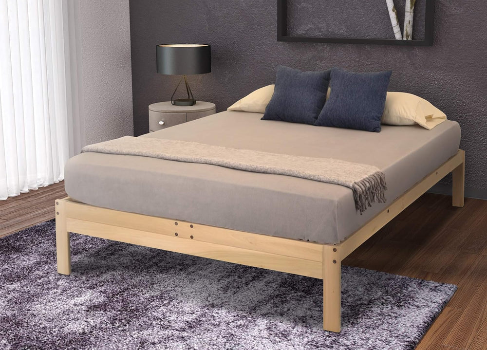 KD Frames Nomad Platform Bed - Full Bed Frame - Unfinished Wood Bed Frame - M...