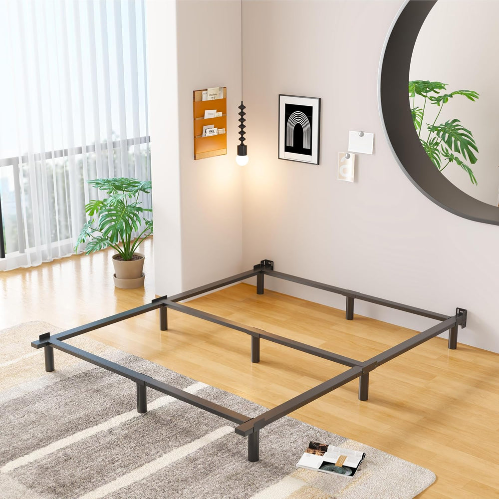 EMODA 7 Inch Full Size Bed Frame for Box Spring and Mattress, Black