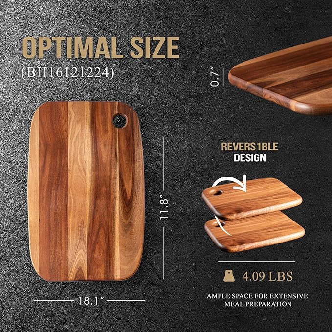 Acacia Wooden Cutting Board, JAMES.F Large Wood Cutting Boards - Image 6
