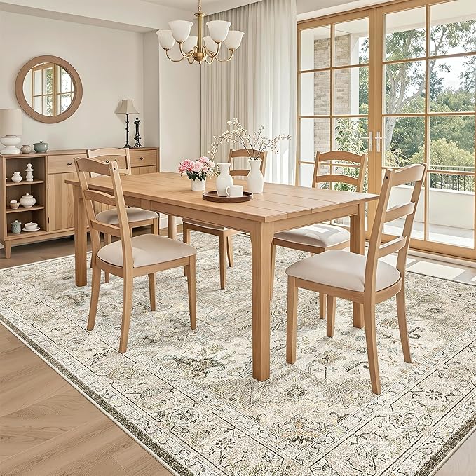 Madane 6x9 Area Rugs for Living Room, Stain Resistant Washable Rugs, Non-Slip - Image 3