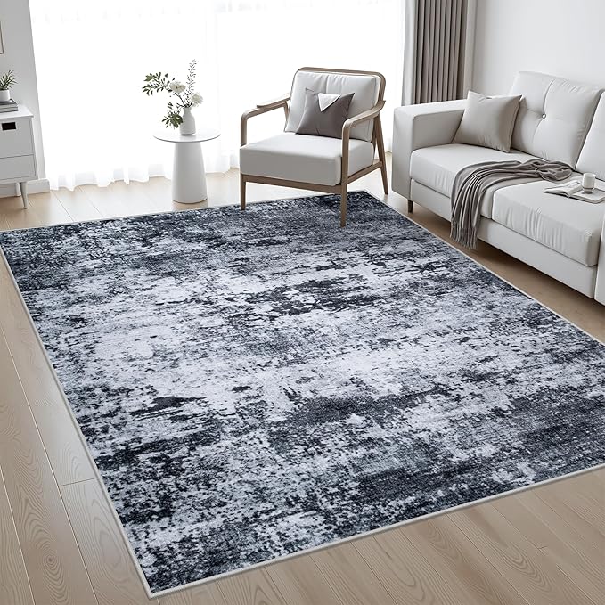 4x6 Area Rug Living Room Rug: Washable Modern Abstract Soft Thin Rug Indoor by FXRHLP