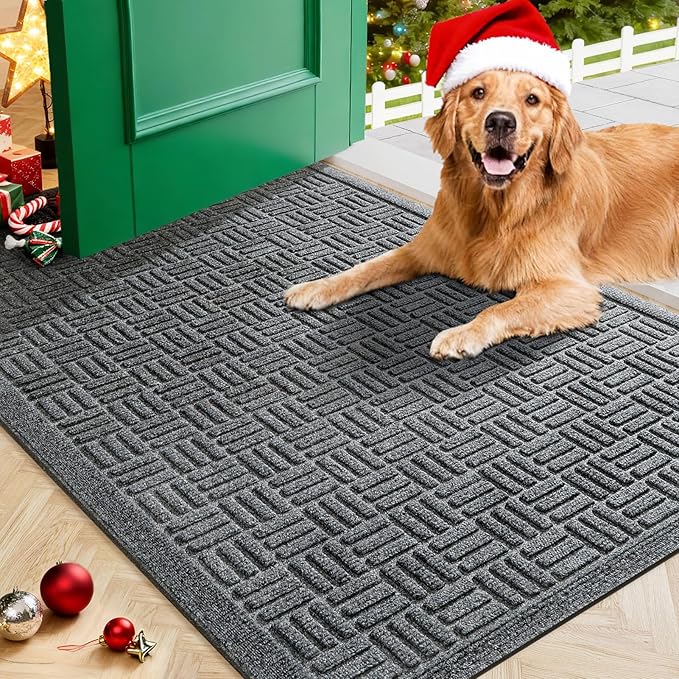 Mibao Front Door Mat Indoor Outdoor Entrance, Dirt Trapping Waterproof by Mibao