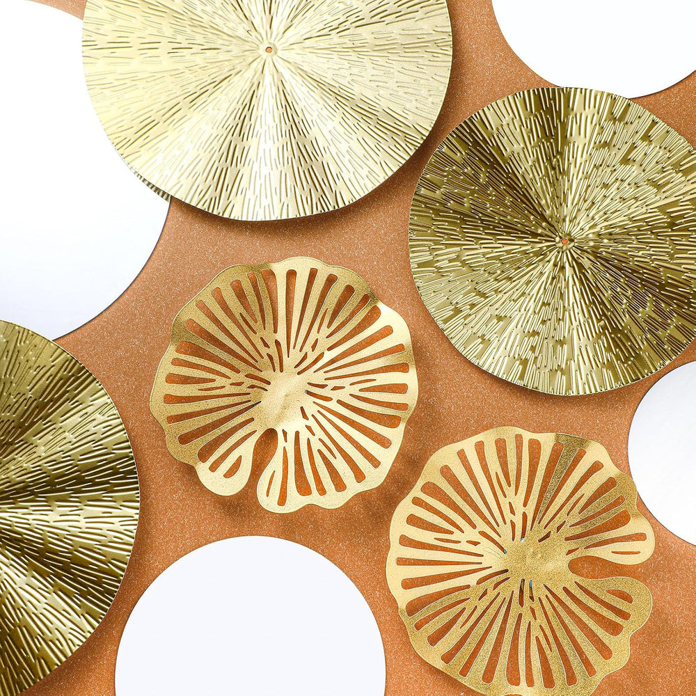 Hicarer Gold Mirror Wall Decor, Round Wall Mirror, Metal Art Decor