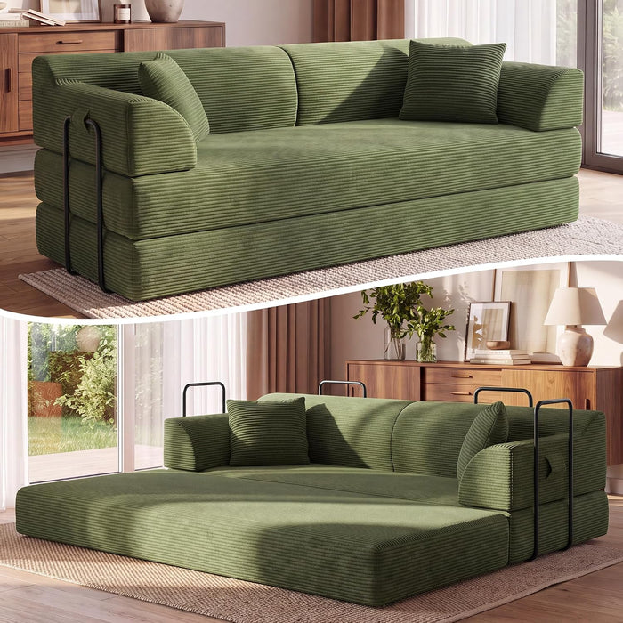 79'' Convertible Futon Sofa Bed, Boneless Couches for Living Room