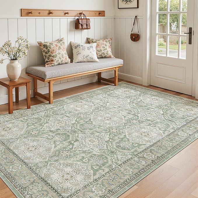 4x6 Area Rugs for Living Room, Vintage Washable Rugs for Dining Room, Home - Image 3
