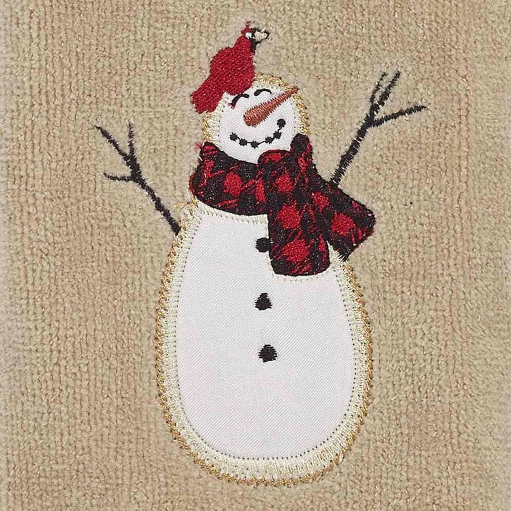 Avanti Linens - Fingertip Towels, Soft & Absorbent, Embroidered, Christmas Decorations, Set of 4 (Snowmen Gathering Collection)