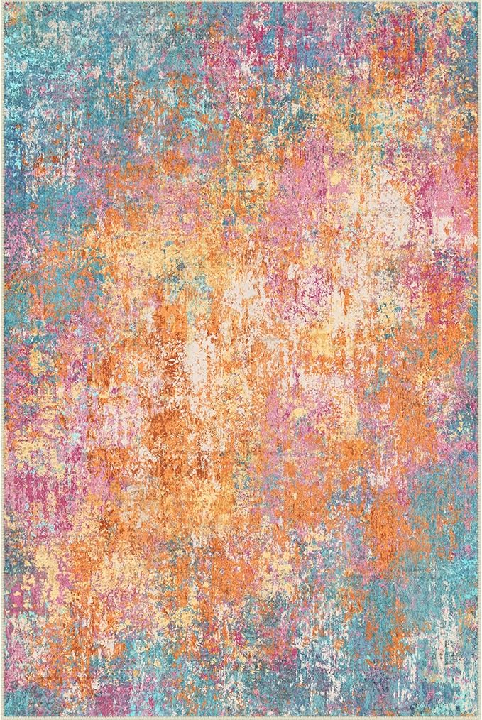 Washable Area Rugs 6'x9' Non-Slip Modern Abstract Soft - Image 8