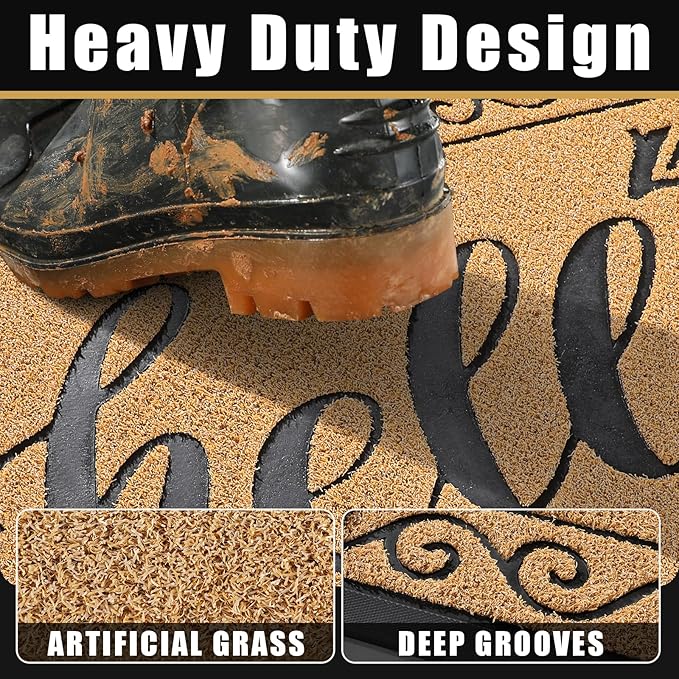 Yimobra Welcome Mats for Front Door 29.5x17, Heavy Duty Waterproof Outdoor Door - Image 2