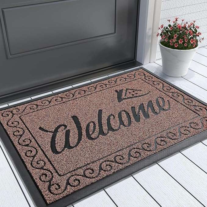 Yimobra Welcome Mat Outdoor Indoor, Waterproof Heavy Duty Front Door Mat by Yimobra