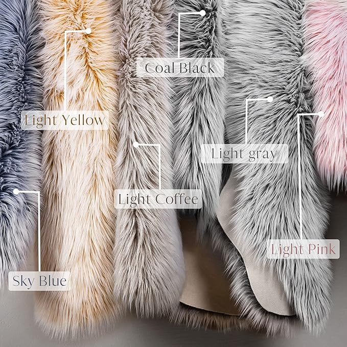 Ashler faux fur rug, Fluffy Shaggy Area Rug Ultra Soft 2.2 x 6 Feet Rectangle - Image 6