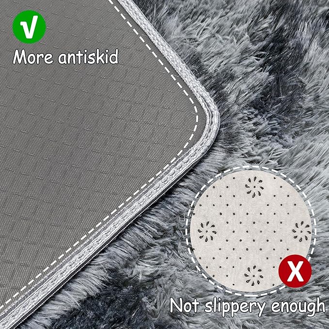Tie-Dyed Dark Grey 3x10 Machine Washable Runner Rugs - Image 4