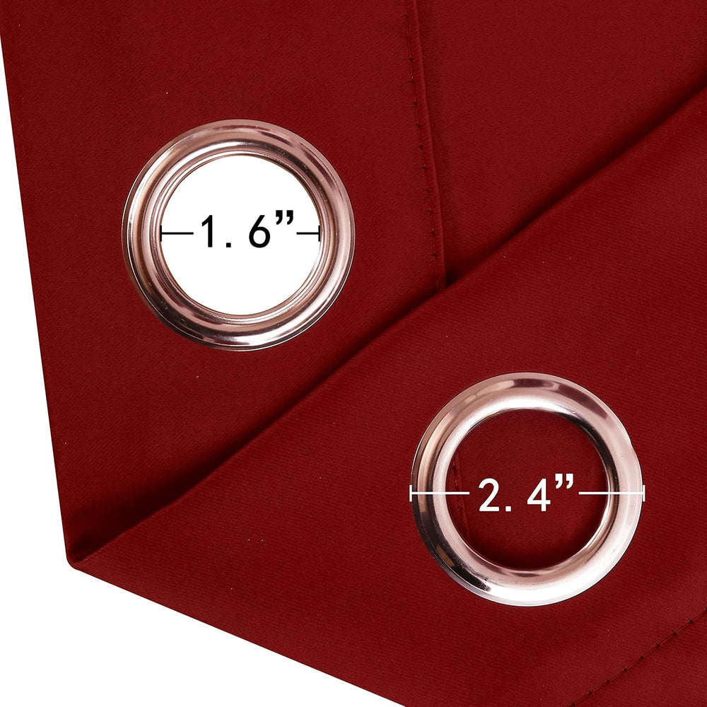 Red Curtains 52 x 84 Inch Long/Blackout Curtains Set of 2 Panels/Room Darkeni...